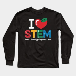 I Love STEM Student Teacher 1st Day Of School Back To School Long Sleeve T-Shirt